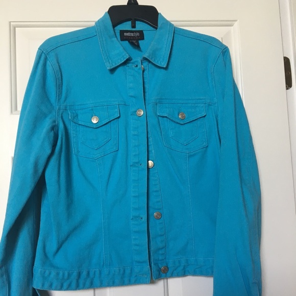 Metrostyle Aqua Blue Denim Jacket 